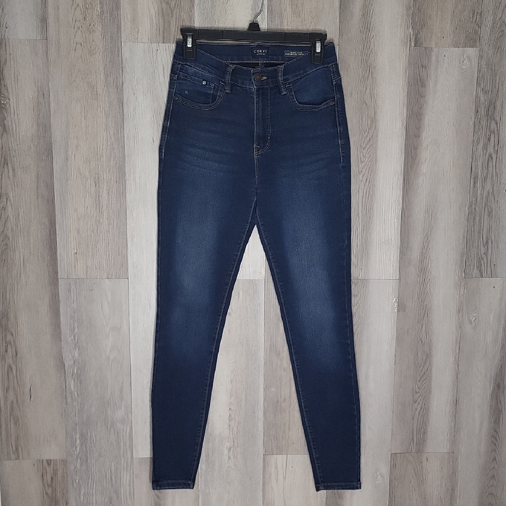 Curve Appeal Womens 2/26 High Rise Skinny Essential Jeggings Jeans Denim Stretch